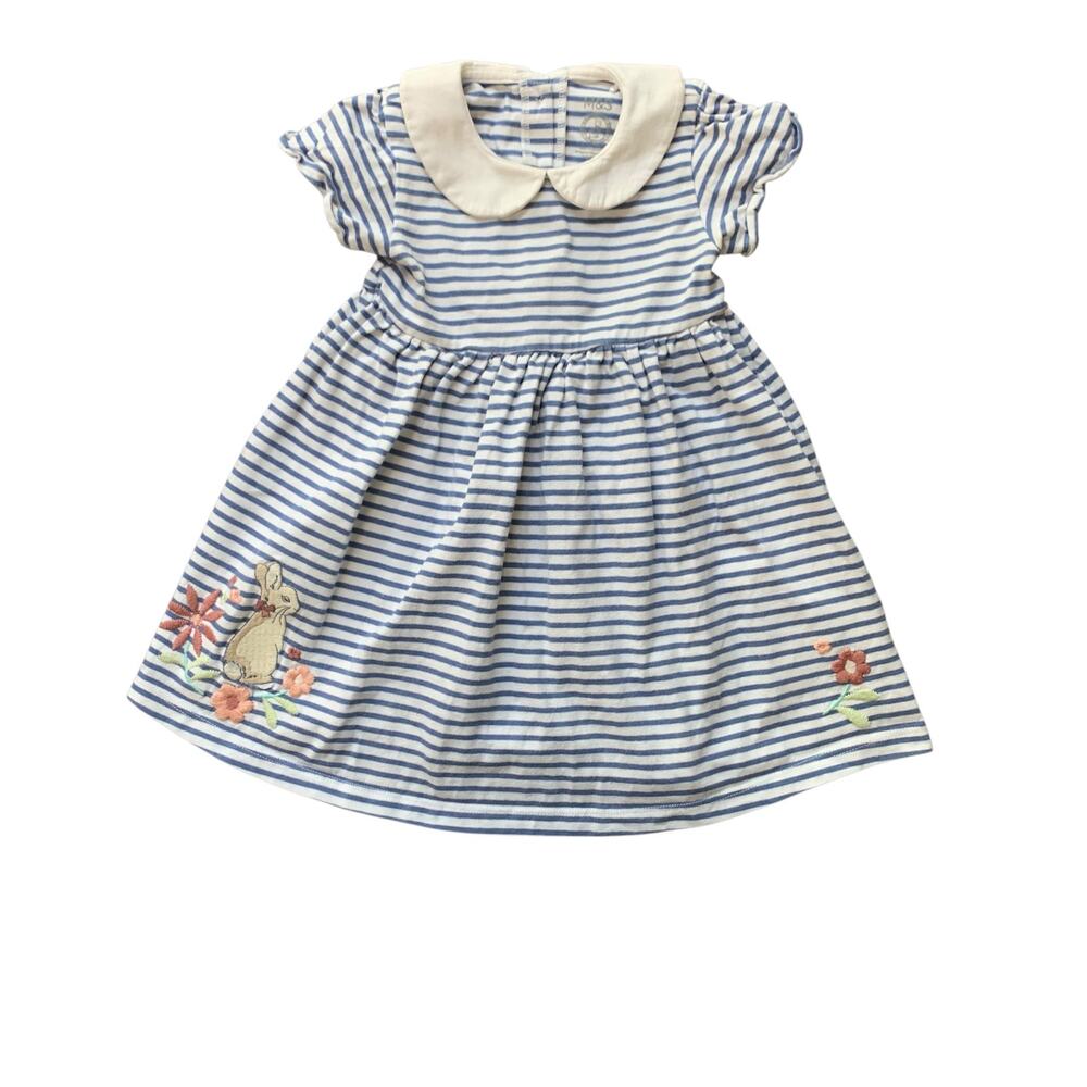 M&S Peter Rabbit Striped Peter Pan Collared Dress